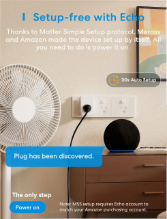 Meross Matter Smart Wi-Fi AU Plug MSS315MA Функция мониторинга энергии дистанционного/голосового управления