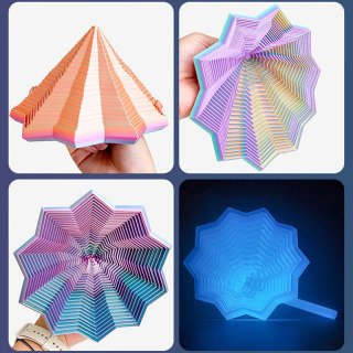 3D-печать, расширенная сенсорная модель звезды, визуальная иллюзия, шестигранник, вращающиеся спиральные украшения, настольная игра для снятия стресса