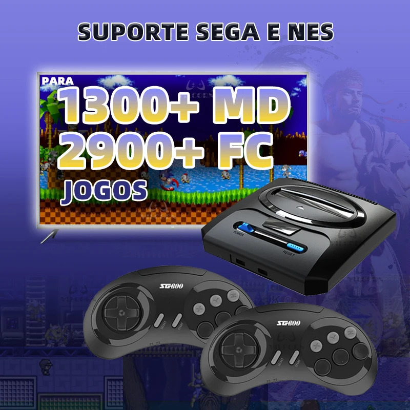 Беспроводная игровая консоль для Sega Mega Drive, игровой стик HD для телевизора, контроллер для 2 игроков, совместимый с Dendy и NES, подарок на Рождество