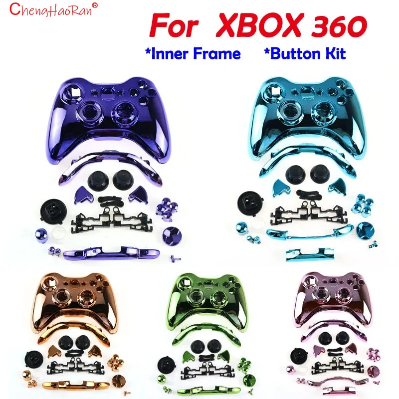 XBOX 360 simsiz boshqaruv moslamasi uchun 1 toʻplam toʻliq aksessuarlar, tugmalar toʻplamlari bilan oʻrnatilgan geympad qutisi Analog bamper