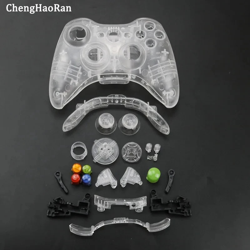 XBOX 360 simsiz boshqaruv moslamasi uchun 1 toʻplam toʻliq aksessuarlar, tugmalar toʻplamlari bilan oʻrnatilgan geympad qutisi Analog bamper