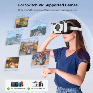 Switch OLED/Nintendo Switch Aksessuarlarni yangilash VR eshitish vositasini oʻzgartirish 3D VR koʻzoynagi VR Labo koʻzoynaklari W sozlanishi eshitish vositasi
