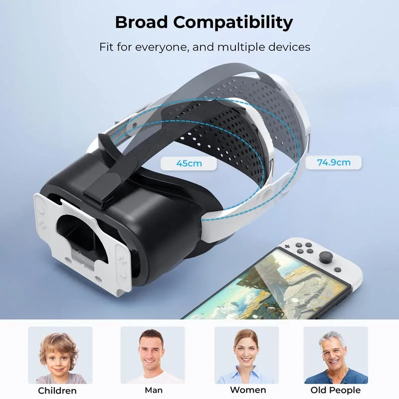 Switch OLED/Nintendo Switch Aksessuarlarni yangilash VR eshitish vositasini oʻzgartirish 3D VR koʻzoynagi VR Labo koʻzoynaklari W sozlanishi eshitish vositasi