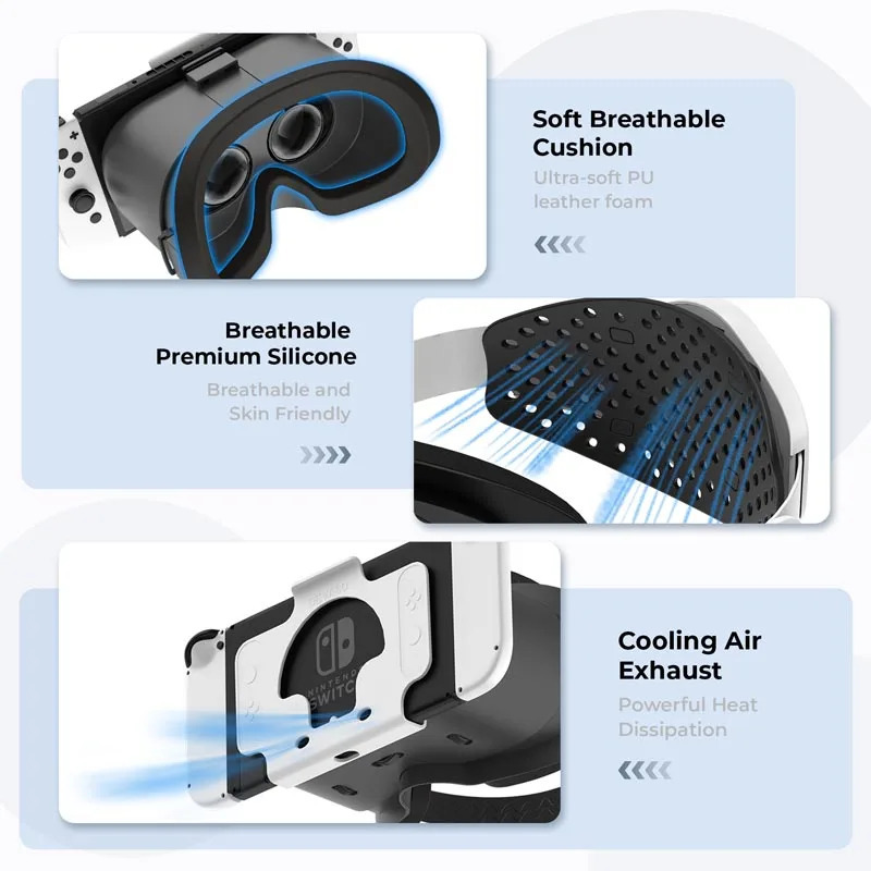 Switch OLED/Nintendo Switch Aksessuarlarni yangilash VR eshitish vositasini oʻzgartirish 3D VR koʻzoynagi VR Labo koʻzoynaklari W sozlanishi eshitish vositasi