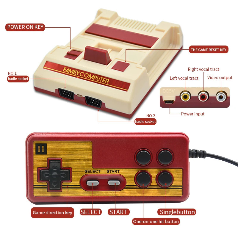 Игровая мини-консоль 8 бит, 632 классических игр