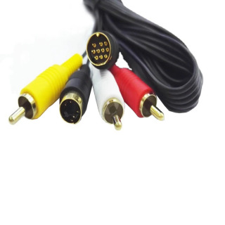 SEGA Saturn SAV RCA AV kabeli audio-video kompozit sim, S-Video Line oʻyin pleyeri uchun oltin qoplamali PIN-kod aksessuarlari