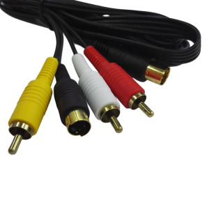 SEGA Saturn SAV RCA AV kabeli audio-video kompozit sim, S-Video Line oʻyin pleyeri uchun oltin qoplamali PIN-kod aksessuarlari