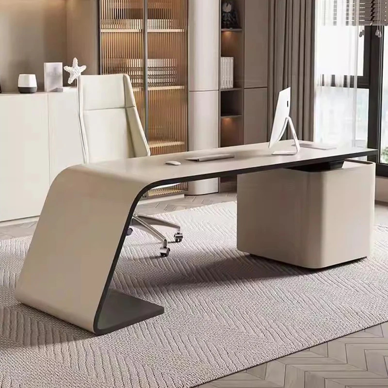 Эстетичный европейский офисный стол с местом для хранения, длинный офисный стол для ресепшн, компьютерный стол для игр, мебель для дома и офиса