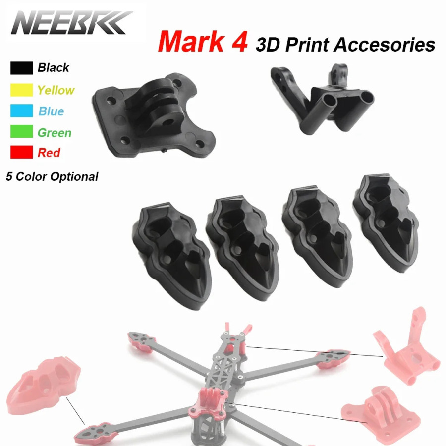 Neebrc RC Quadcopter FPV Drone Аксессуары для печати на 3D Антенна/крепление камеры Рука Защитные детали сиденья для рамы Mark4
