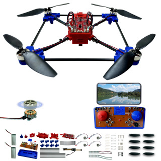 Quadcopter Drone toʻplami: yangi boshlanuvchilar va RC ishqibozlari uchun choʻtkasiz dvigatel va optik joylashuvga ega noyob STEM loyihasi Синий