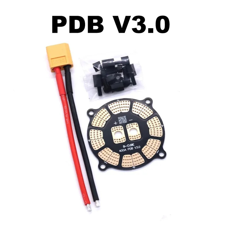 Плата распределения питания B-CUBE PDB V3.0 400A 7oz Copper XT60 с 8 выходами ESC 50 мм для квадрокоптеров, октокоптеров и аксессуаров для радиоуправляемых дронов