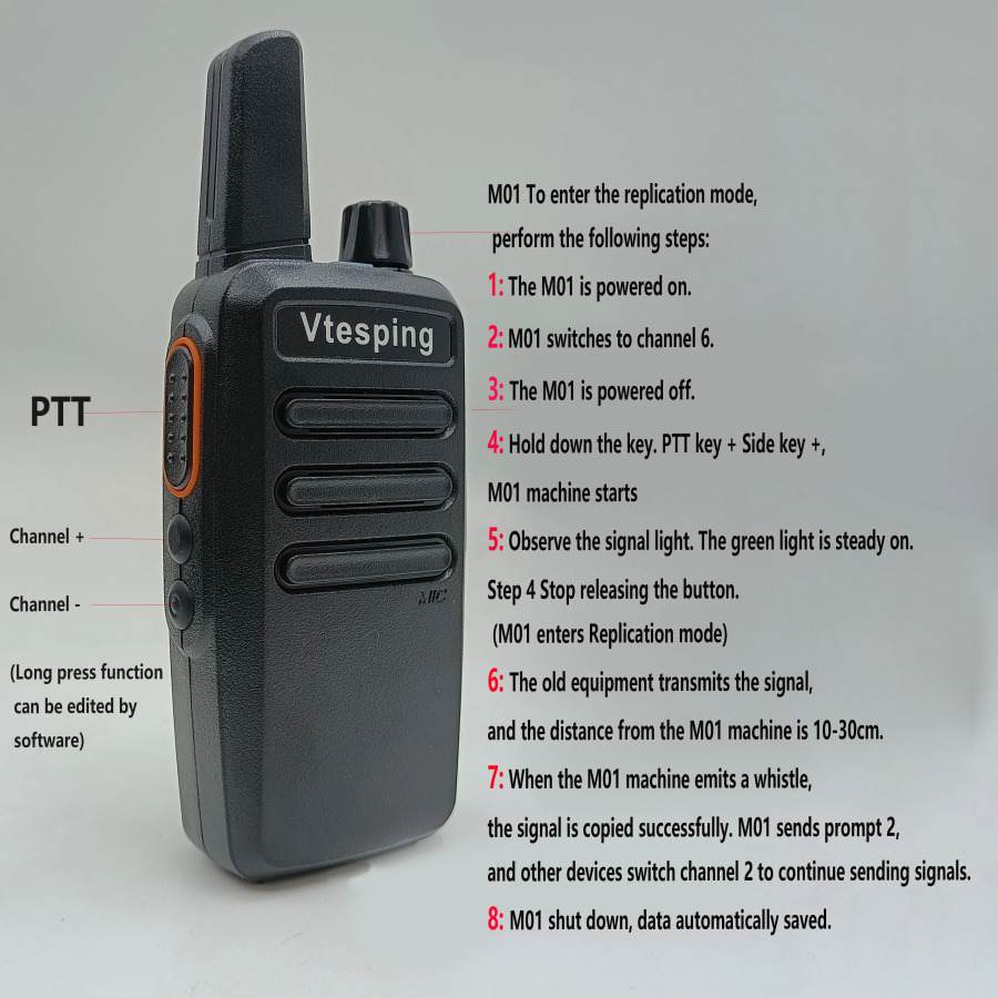 Smart Walkie Talkie 18650, 400–480 MGts, Frequentie kan 24, 3000 również dasturiy taʻminot (batareya kiritilmagan)