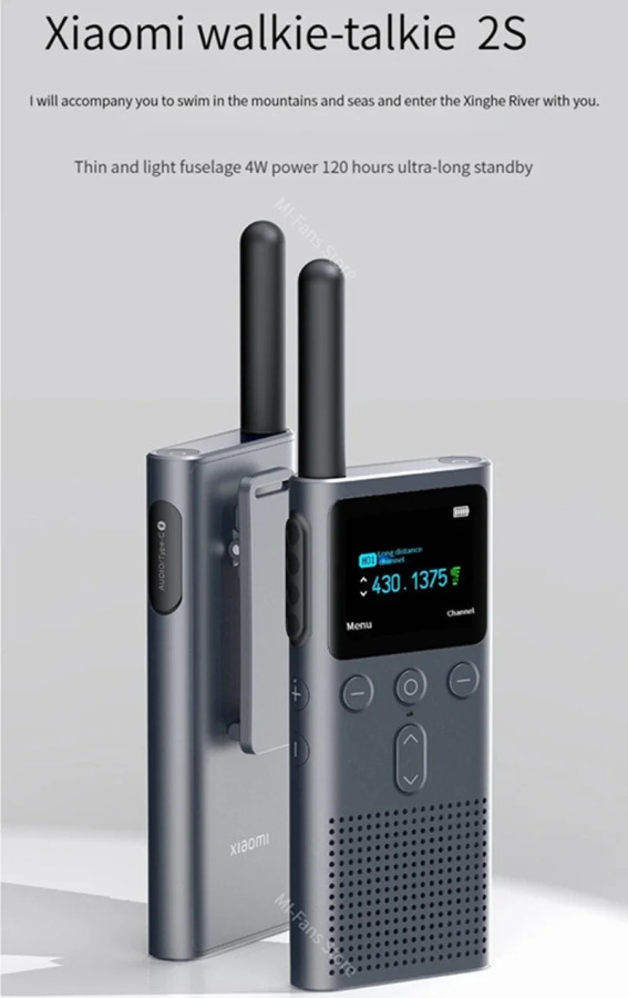 Eng yangi original Xiaomi 2S Walkie Talkie, Super Slim Walkie Talkie, Joylashuvni almashish, Uzoq kutish rejimi, Interferentsiyaga qarshi, Tez moslashish