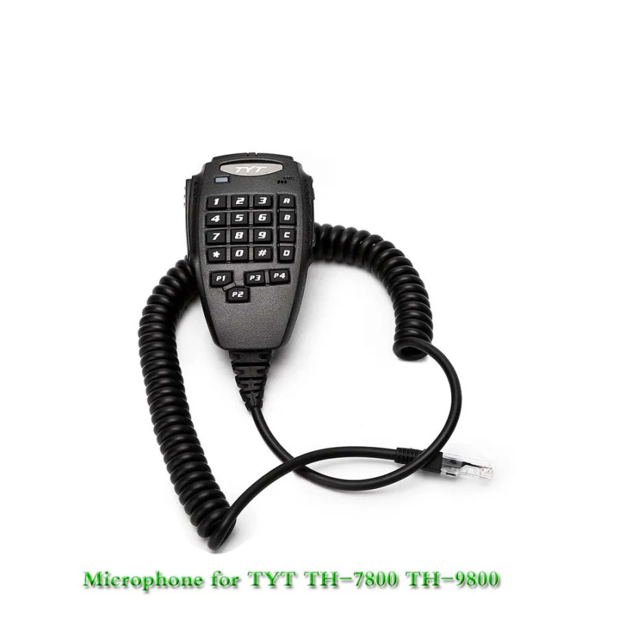 Telefon uchun avtomobil uchun Walkie Talkie PTT dinamik mikrofon TYT TH-9800 Plus toʻrt tarmoqli 50W avtomobil mobil radio Walkie Talkie stantsiyasi