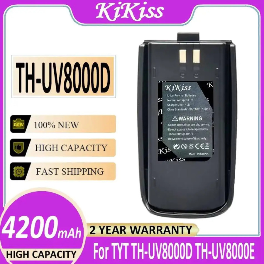 Tyt TH-UV8000D TH-UV8000E UV8000E TC-8000 TC-8000V radio UV8000D Li-ion uchun Walkie Talkie batareyasi 4200mAh