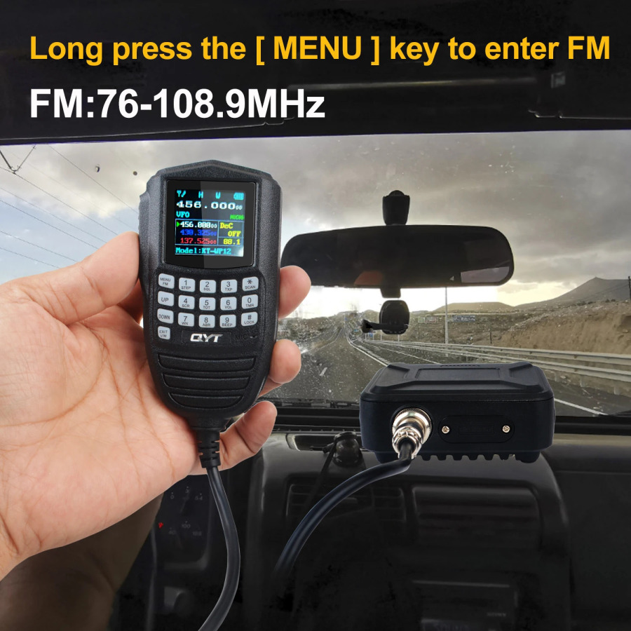 QYT KT-WP12 Walkie Talkie VHF UHF 70CM 2M 200Ch 25W Dual Band Mini Amateur Ham Mobile FM Radio VOX Scrambler Ручной микрофон Работа
