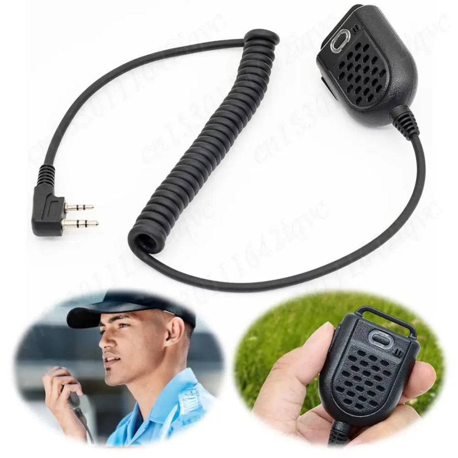 Walkie Talkie PTT LED yelkali dinamik mikrofon KENWOOD TK-3107 BAOFENG BF-888s UV-5R uchun qoʻlda ishlatiladigan Walkie Talkie mikrofoni qoʻl mikrofoni
