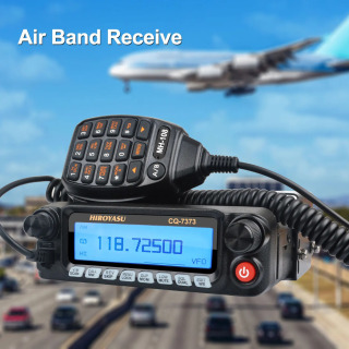 HIROYASU CQ-7373 Walkie Talkie 50W 1000Ch havo tarmoqli sakkiz tarmoqli Rx V.U ikki tarmoqli Tx olinadigan old panel uy mobil radiosi