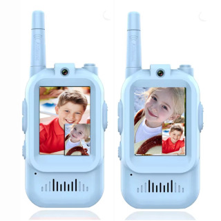 2 dona bolalar uchun video Walkie Talkie 2 toʻplam qayta zaryadlanuvchi 2 dyuymli HD ekranli ovozni oʻzgartiruvchi bolalar uchun sovgʻa oʻgʻil bolalar камуфляж