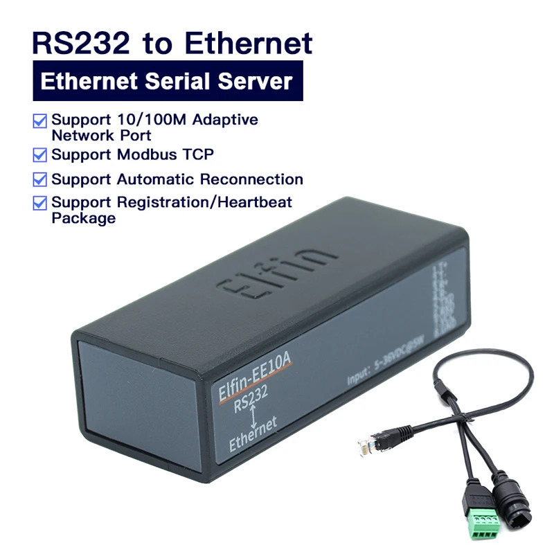 TCP/IP Telnet Modbus protokollarini qoʻllab-quvvatlaydigan server uchun EE10A RS232 seriyali port qurilmasi