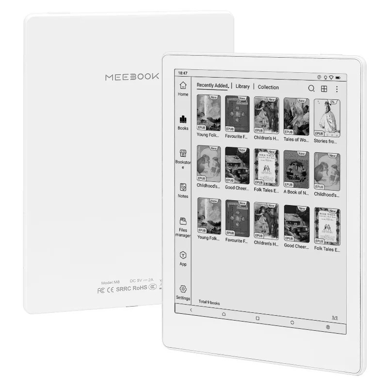 Электронная книга Meebook International Edition 7.8" на Android 14 с интеллектуальным быстрым экраном E-Ink, 4 ГБ ОЗУ, 64 ГБ ПЗУ