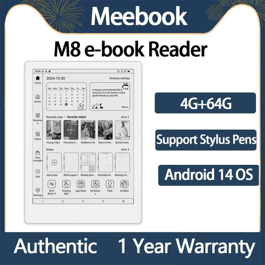 Новое поступление, оригинальное устройство чтения электронных книг Meebook M8, 7,8-дюймовый экран E-ink, устройство чтения электронных книг Android 14 и быстрое обновление, 4 ГБ ОЗУ, 64 ГБ ПЗУ