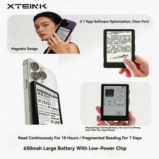 XTEINK X4 Portativ elektron oʻquvchi 4,3 dyuymli yengil magnitli ultra yupqa 220ppi 650mAh 16GB oʻqish