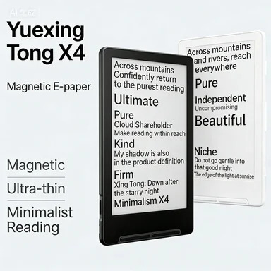 Электронная книга XTEINK X4, экран E-Ink, магнитный, легкий, 4,3-дюймовый, 220ppi, портативный, ультратонкий, 650 мАч, 16 ГБ