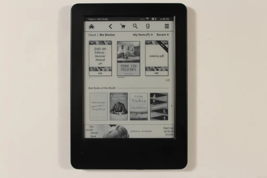 Kindle 7th E-Reader 6 dyuymli yorugʻliksiz, roʻyxatdan oʻtgan hisob, elektron oʻquvchi ekrani, WIFI ulanishi va bir nechta tillar