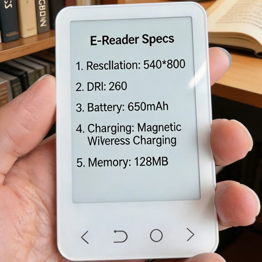 Электронная книга 3,52 дюйма с магнитным E Ink экраном, беспроводной зарядкой, 66 г, высокая частота обновления, с подсветкой, ультратонкая, 650 мАч, портативная