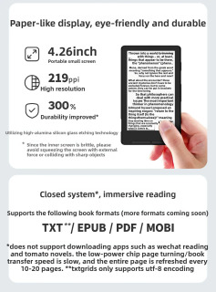 Электронная книга XTEINK X4 с 4,3-дюймовым экраном E-Ink, магнитным креплением, легкая, портативная, ультратонкая, 16 ГБ, в чехле, для индивидуальных подарков