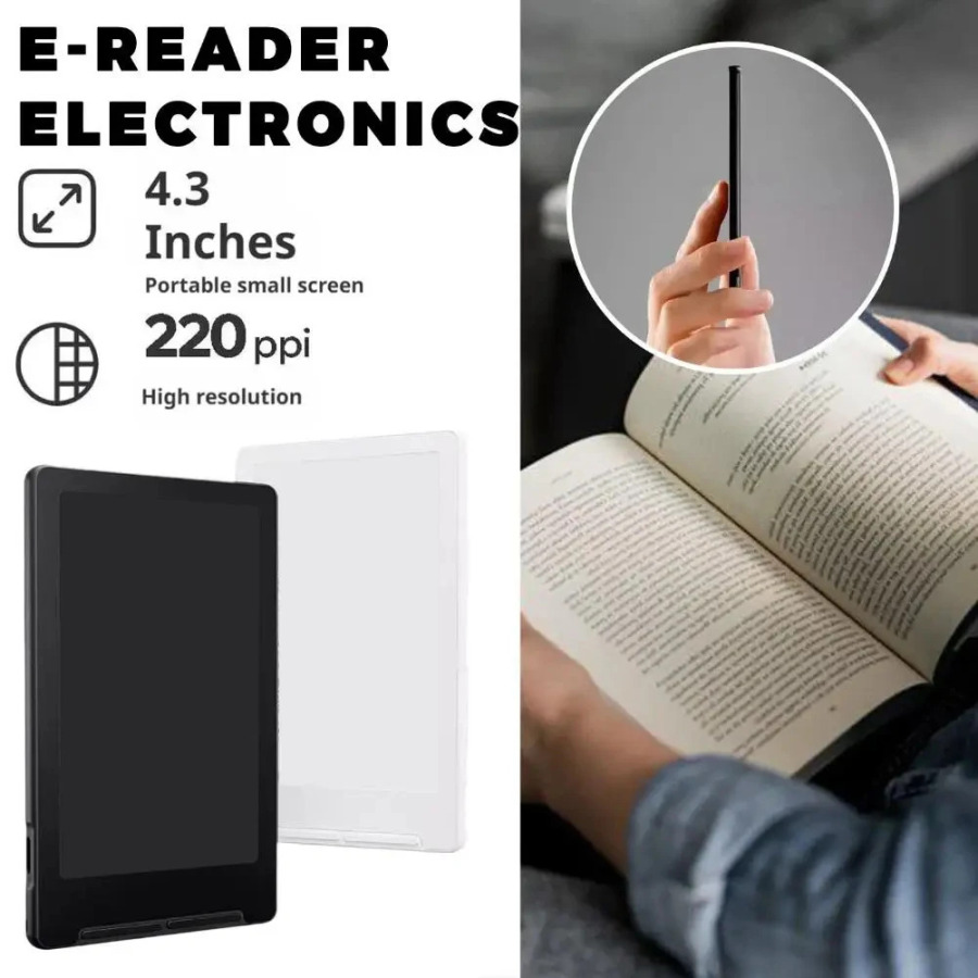 Электронная книга XTEINK X4 с 4,3-дюймовым экраном E-Ink, магнитным креплением, легкая, портативная, ультратонкая, 16 ГБ, в чехле, для индивидуальных подарков