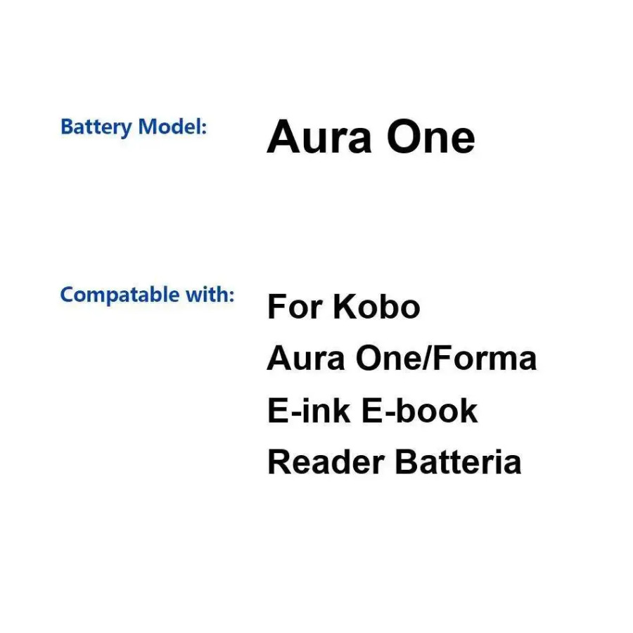 Kobo Aura One Forma E-Ink 1200mAh yuqori sigʻimli elektron oʻquvchi batareyasi
