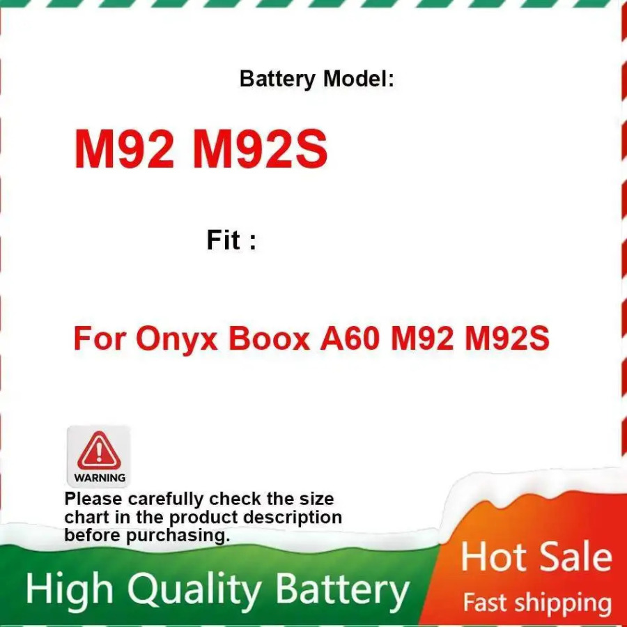 Onyx Boox A60 M92 M92S M96 Plus M96Plus I62ML E-Book M92 M92S uchun 2500 mA / soat elektron kitob batareyasi Uzoq muddatli va almashtiriladigan batareya