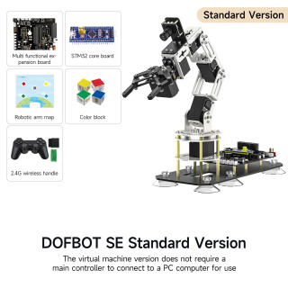 Роботизированная рука 6DOF с ИИ, крупногабаритная модель, система машинного зрения, программирование на Python, проекты по разработке виртуальных машин, электронный набор для самостоятельной сборки небесно-голубой