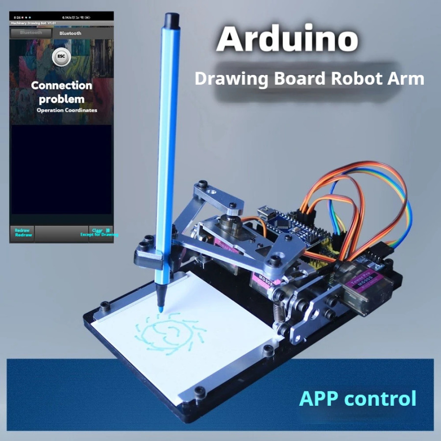 Доска для рисования Arduino, роботизированная рука, робот для рисования своими руками, набор для обучения программированию для учащихся университетов и старших классов, управление через приложение