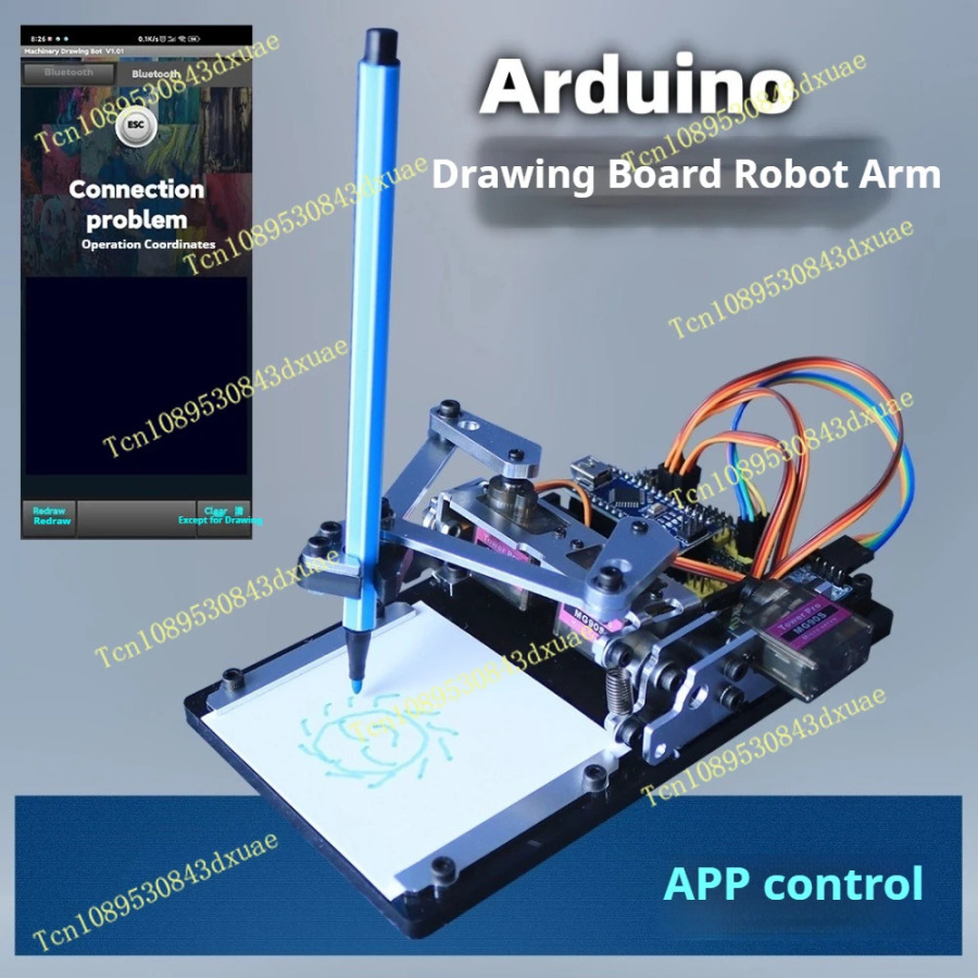 Роботизированная рука-манипулятор Arduino для рисования, DIY-робот для рисования, набор для изучения программирования для студентов университетов и старшеклассников, управление через приложение