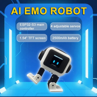 Интерактивный робот AI EMO с экраном 1,54 дюйма, электронная игрушка, интеллектуальный робот с распознаванием голоса, компаньон для детей, подарок