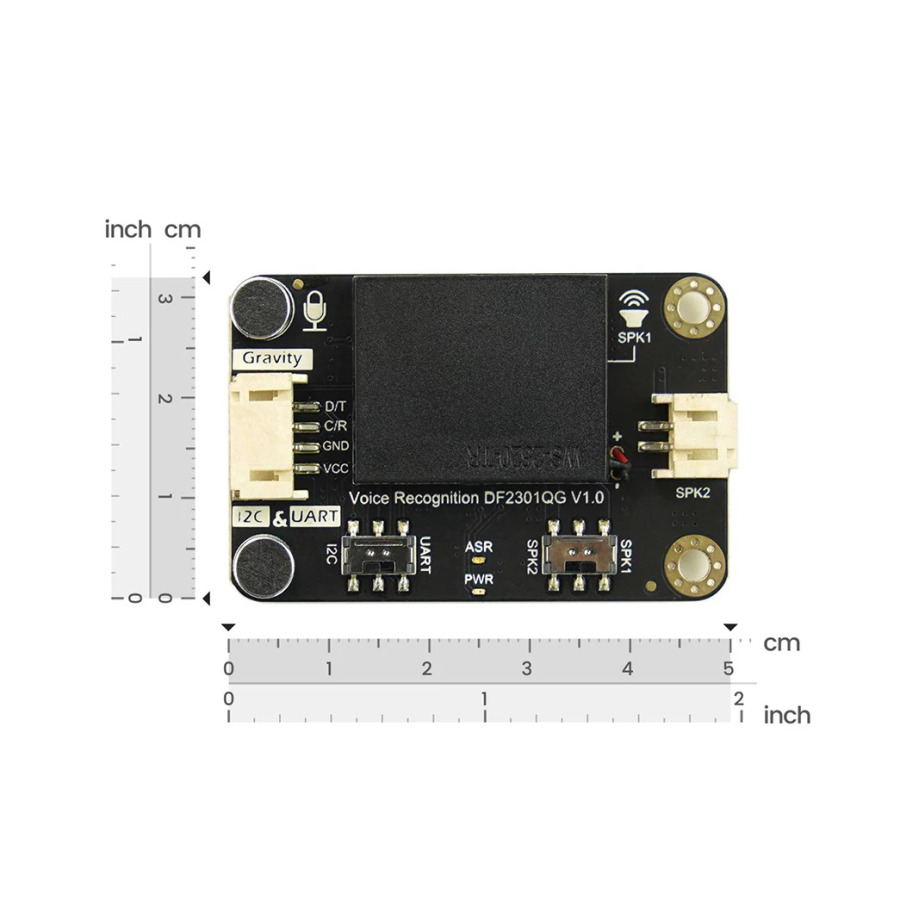 DFRobot Gravity Offline Language Self Learning Датчик распознавания голоса для micro:bit Arduino Raspberry Pi Python ESP32 I2C UART