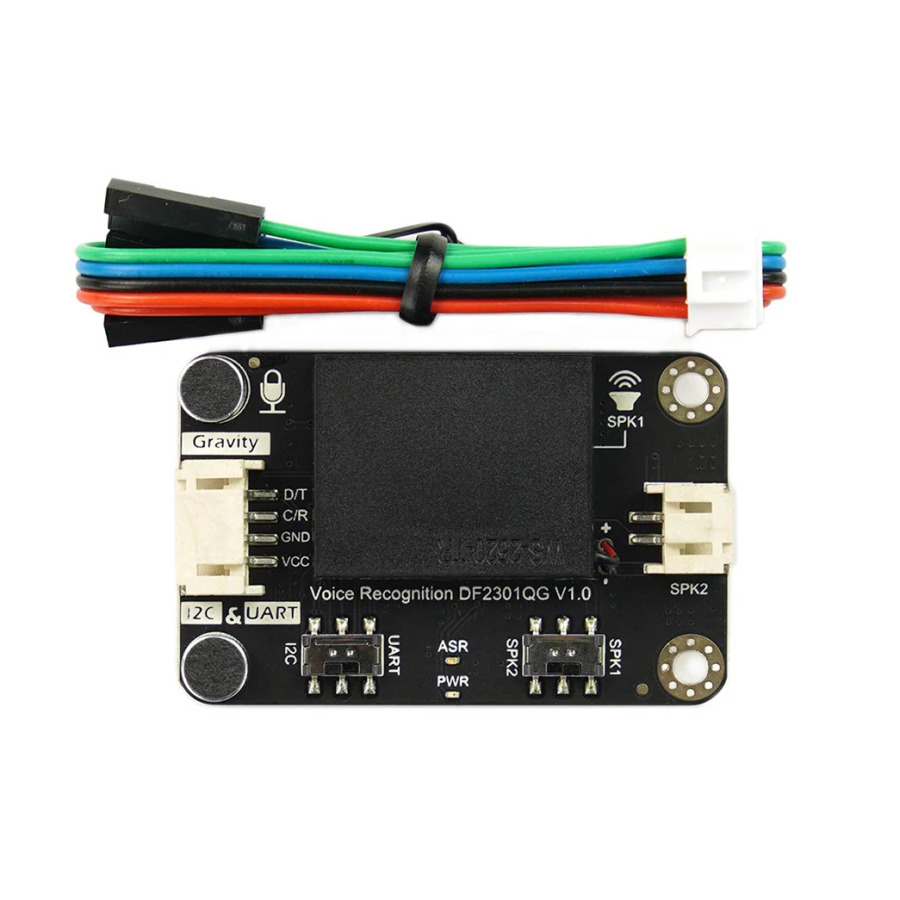 DFRobot Gravity Offline Language Self Learning Датчик распознавания голоса для micro:bit Arduino Raspberry Pi Python ESP32 I2C UART