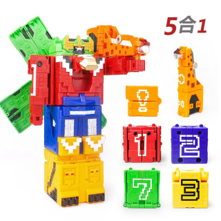 Quvvatni yigʻish oʻquv oʻyinchoqlari Matematik kub robotini oʻzgartirish raqamlari Puzzle Ranger hayvon oʻgʻil bolalar uchun oʻyinchoqlar