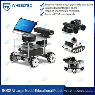 AI, LiDAR navigatsiyasi, 3D chuqurlik kamerasi, Ackermann differensial diski va Mecanum gʻildiraklariga ega Raspberry Pi 5 R550 robot avtomobili