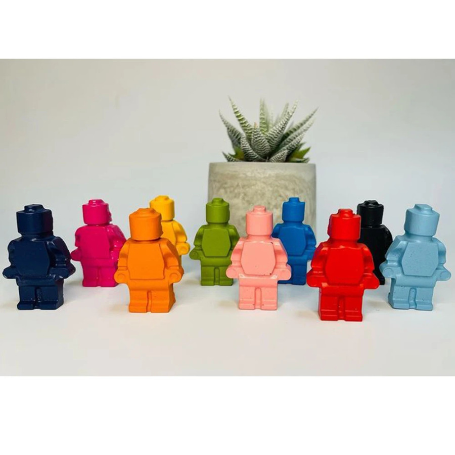 Robotlar silikon sham qolipi DIY 3D qurilish bloklari shokoladli pechenye fondan muz qoliplari Rojdestvo sovgʻalari hunarmandchilik buyumlari uy dekoratsiyasi