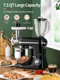 Oshxona jihozlari Blender va goʻsht maydalagich qismlari bilan koʻp funktsiyali 3in 1 mikser Oziq-ovqat mikserlari