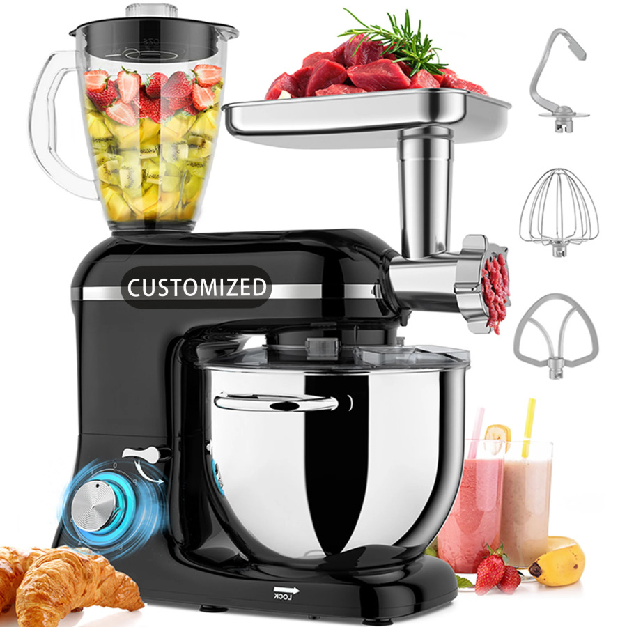 Oshxona jihozlari Blender va goʻsht maydalagich qismlari bilan koʻp funktsiyali 3in 1 mikser Oziq-ovqat mikserlari