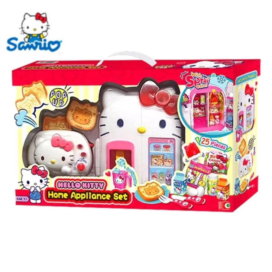 Набор игрушек Sanrio Hello Kitty: мини-холодильник, духовка, рисоварка, имитация бытовой техники для девочек, кавайный подарок на день рождения для ребенка
