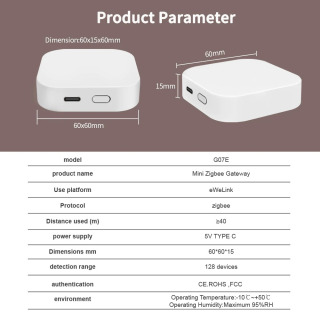 eWelink Zigbee Gateway Hub Mini Smart Bridge Maishiy texnika Masofadan boshqarishni avtomatlashtirish qurilmasi ishlaydi Alexa Google Assistant