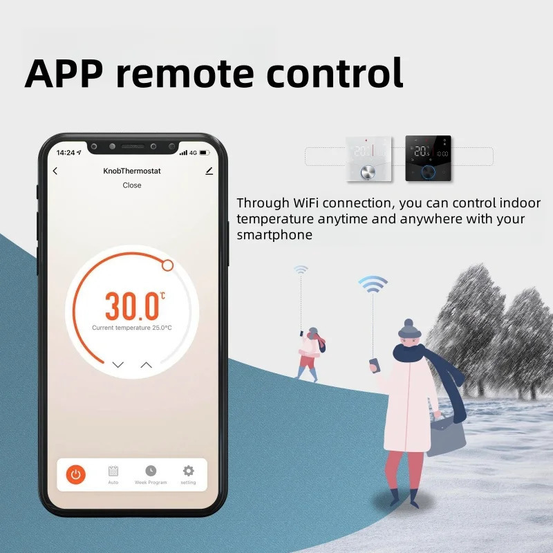 WiFi Tuya aqlli uy tutqichi poldan isitish termostati haroratni nazorat qilish ilovasi masofadan boshqarish pulti taymeri energiya tejaydigan aqlli kalit