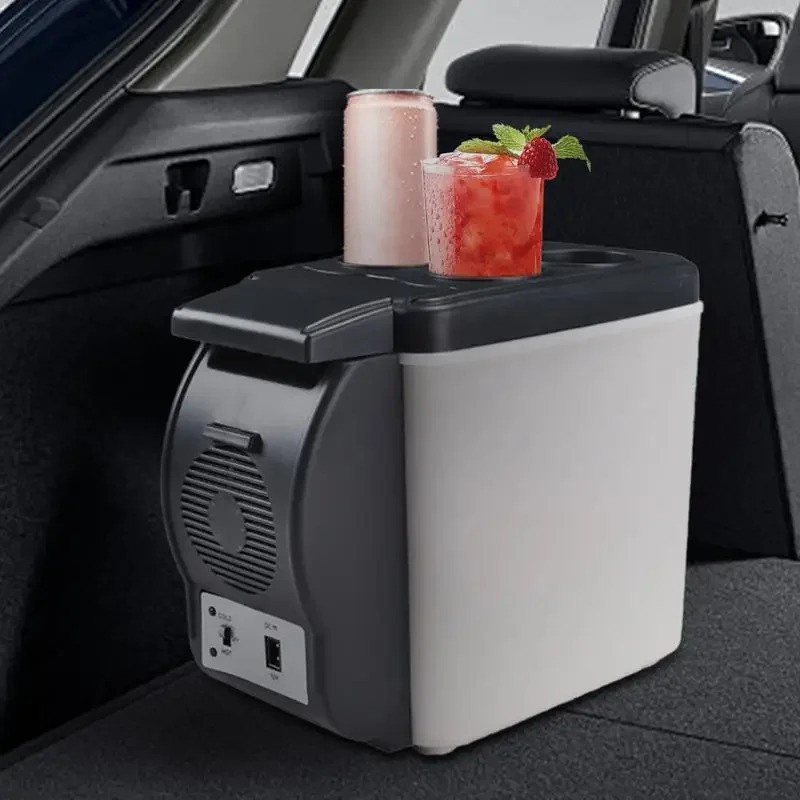 Lager uchun portativ mini elektr avtomobil muzlatgichi 12V 6L sovutish va isitish muzlatgichi ...