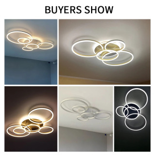 Zamonaviy dumaloq shiftli qandilli aqlli uy yashash xonasi restoran yotoqxonasi uchun LED dumaloq yoritgich